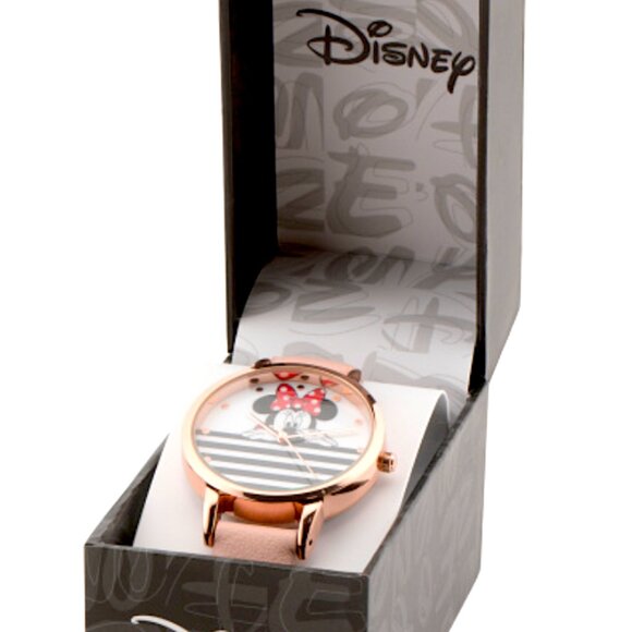 Disney Minnie Mouse Rose Gold Tone Watch with Pink Band Gift Box - Picture 5 of 7